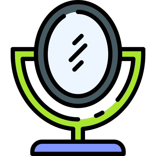 Mirror accessories cosmetics tools and utensils icon