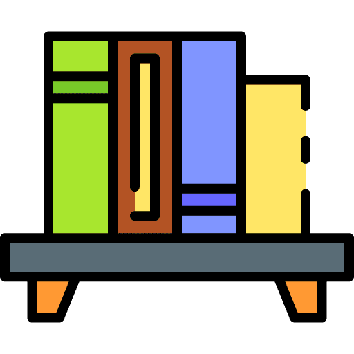 Bookshelf storage bookcase library icon