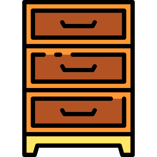 Cabinet interior furniture and household drawers icon