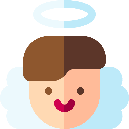 Angel boy brown hair halo icon