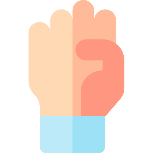 Fist empowerment supporter hands and gestures icon