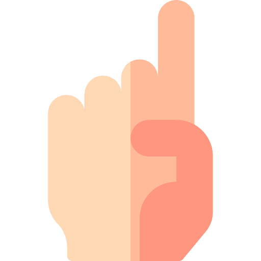 One finger count sign language icon