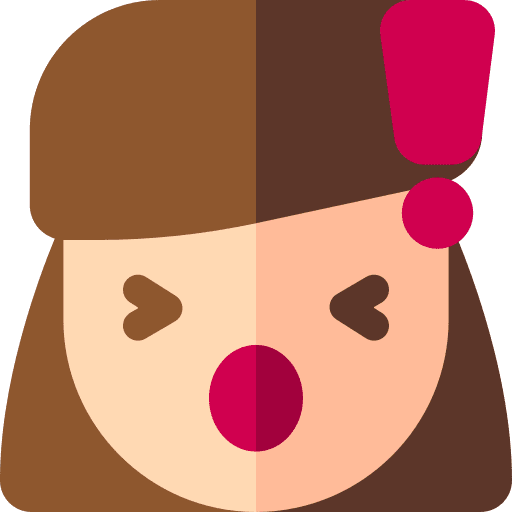 Panic girl caucasian exclamation mark icon