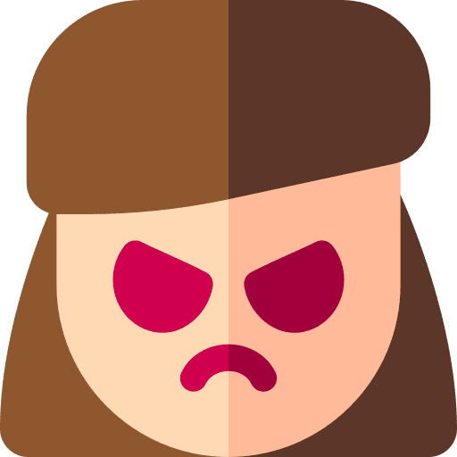 Angry brown hair caucasian user icon