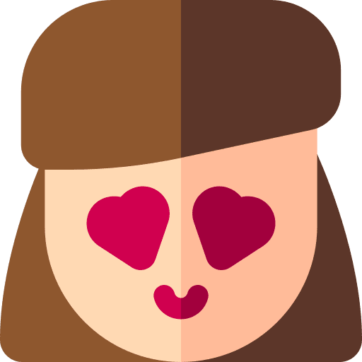 In love heart eyes emoji brown hair icon
