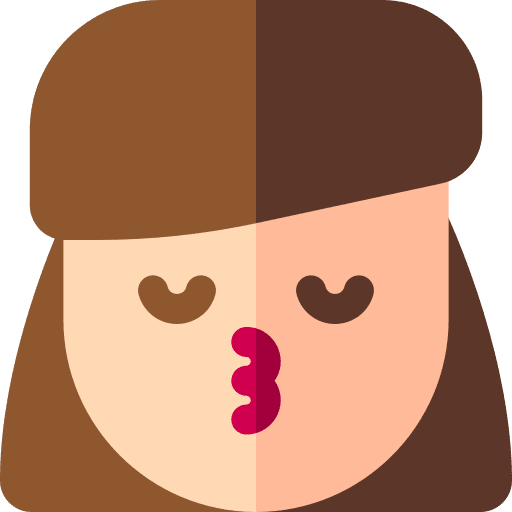 Kiss caucasian user brown hair icon