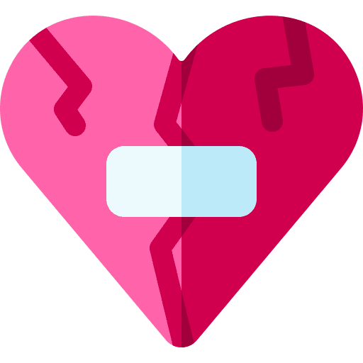 Broken heart heartbreak break up relationship icon