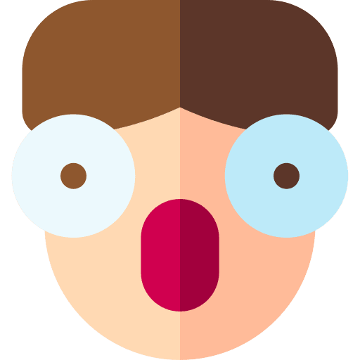Shocked feeling boy emotion icon