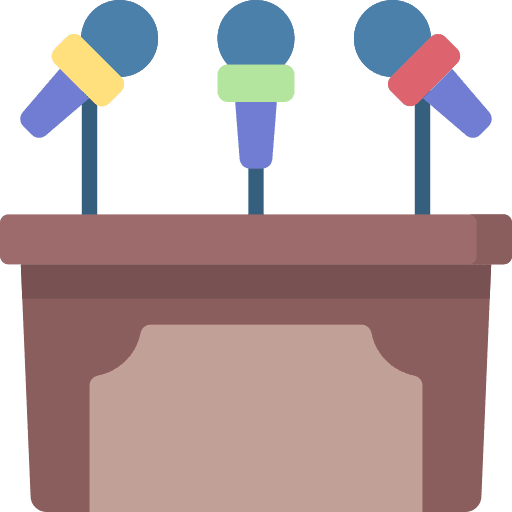 Conference presentation chart person icon