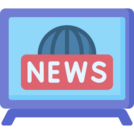 Television broadcast journalism live streaming icon