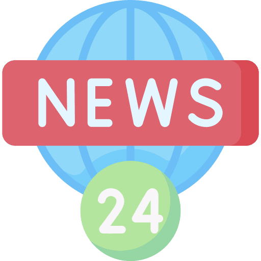 24 hours world tv news icon