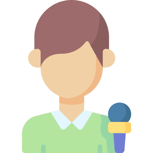 Reporter man user live broadcast icon