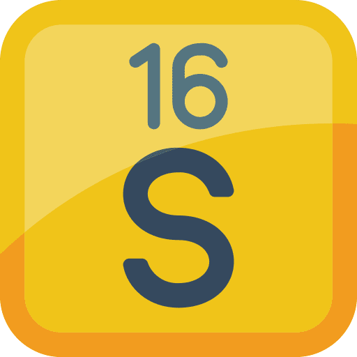 Sulfur element education science icon