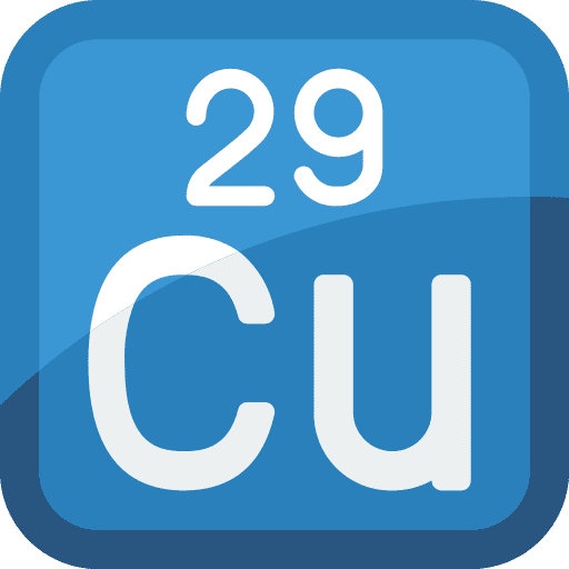 Copper science education periodic table icon