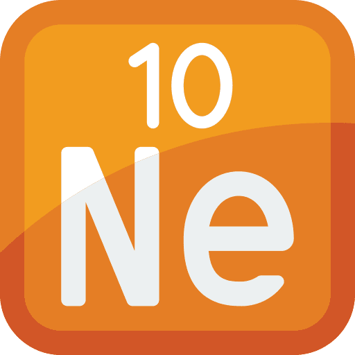 Neon science neon chemical icon