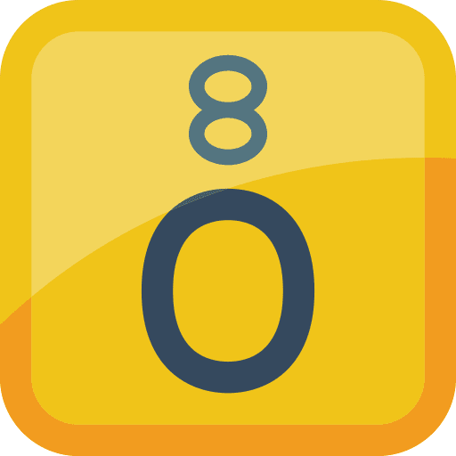 Oxygen element chemical oxygen icon