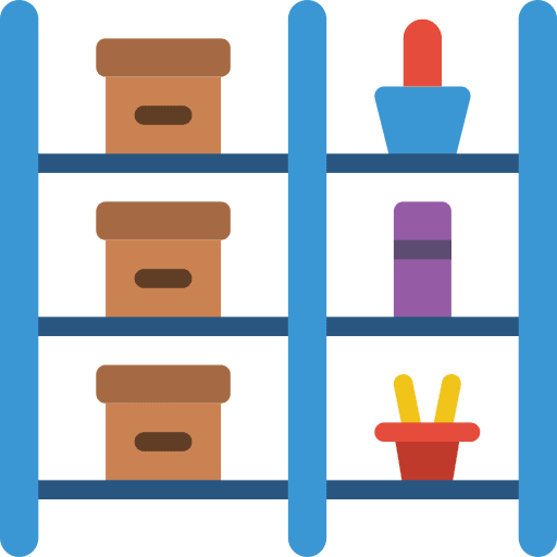 Shelving organised time and date stationery icon