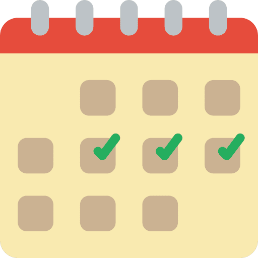 Calendar time and date date tick box icon