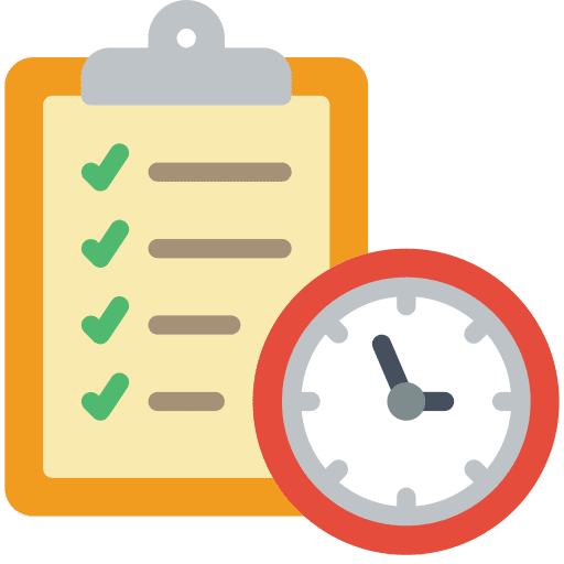 Clipboard task waiting list clock icon