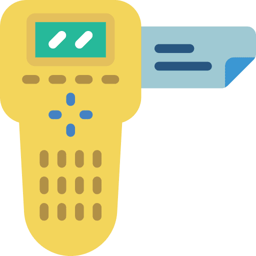 Device time and date label print icon