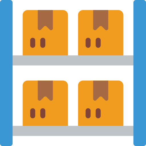 Shelving shipping and delivery shelves logistics icon