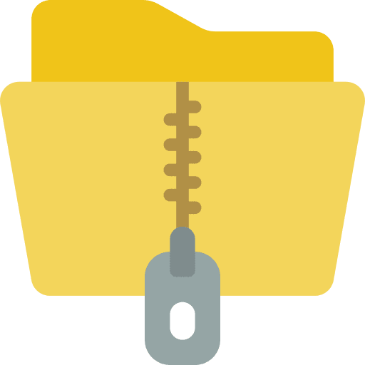 Zip file time and date files documents icon