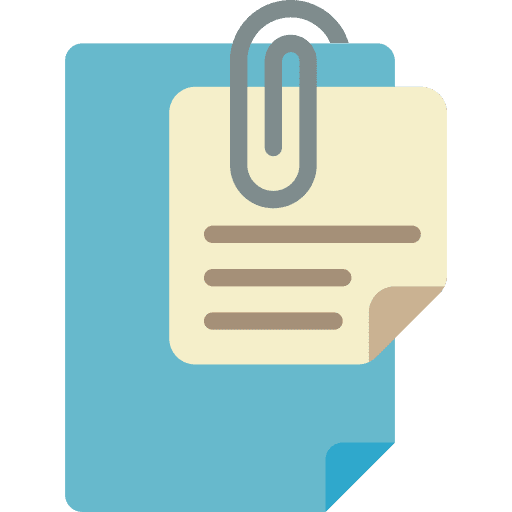 Document time and date document paperclip icon