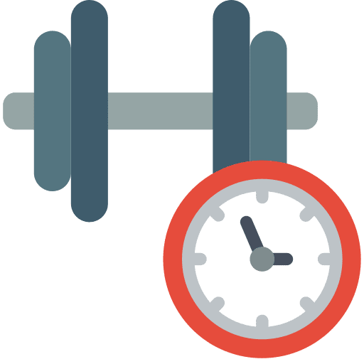 Dumbell clock weights gym icon