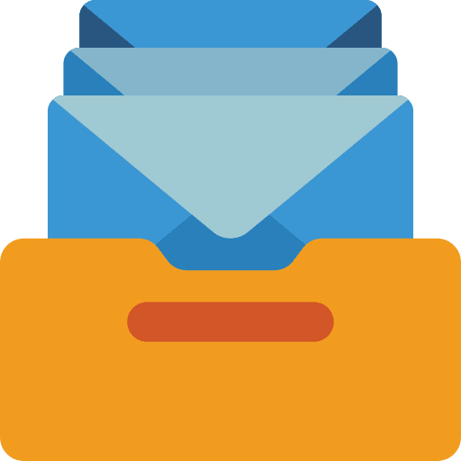 Inbox tidy time and date mailbox icon