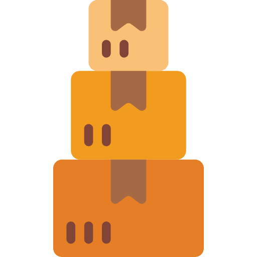 Boxes shipping and delivery box time and date icon