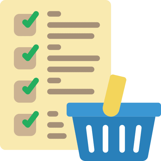 Checklist shopping basket checkmark file icon