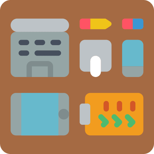 Desk clipboard organised checklist icon