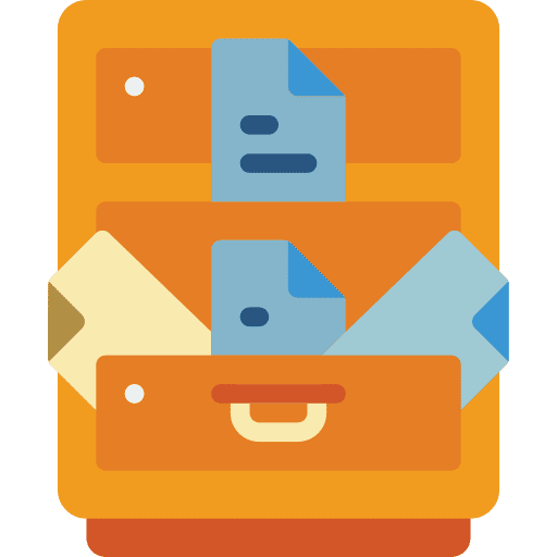 Filing cabinet document office material folder icon