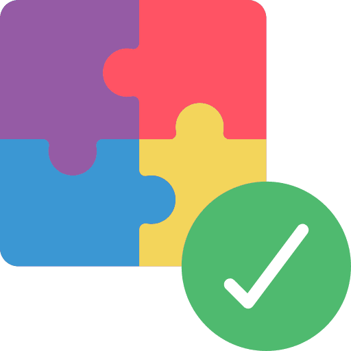 Jigsaw fit tick solutions icon