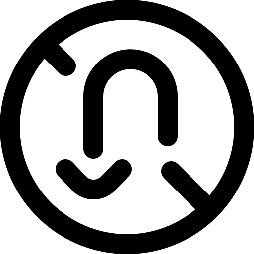 No turn prohibition street sign not allowed icon