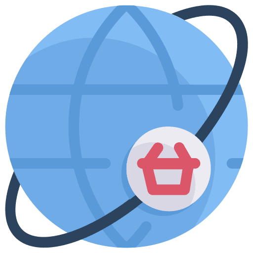 Worldwide shipping and delivery store ecommerce icon