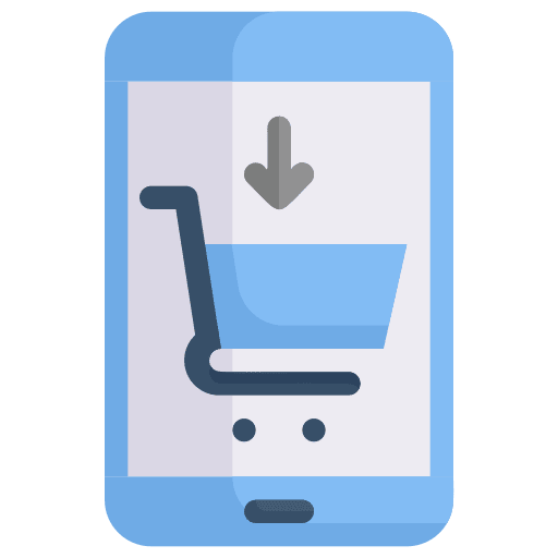 Mobile shopping ecommerce smartphone shopping cart icon