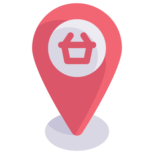 Place basket location pin commerce and shopping icon