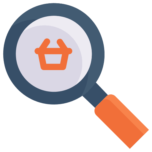 Search shopping basket shopping finding icon