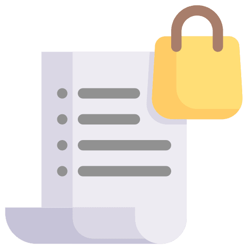 Shopping list commerce and shopping list ecommerce icon