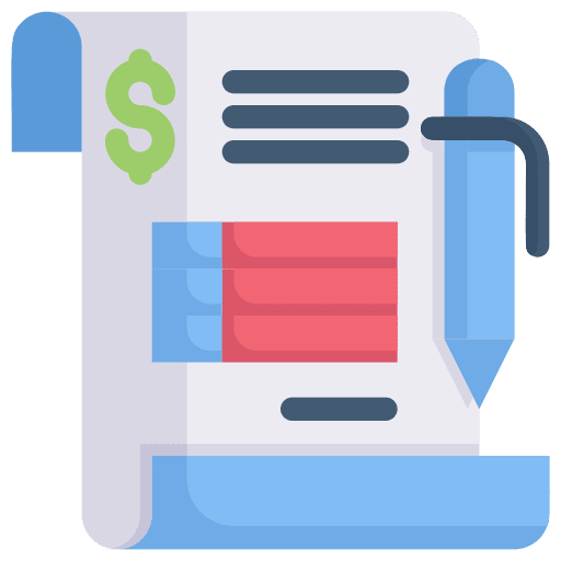 Taxes commerce and shopping bill business and finance icon