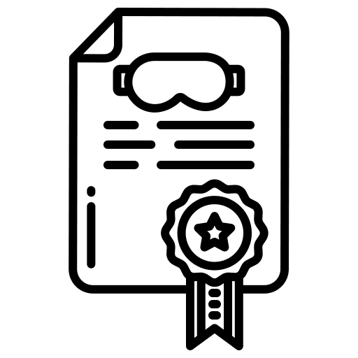 Certificate equipment underwater goggles icon