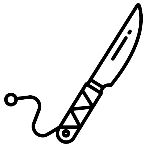 Knife hunting cutting knife icon