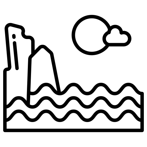 Sea scenery ocean water icon