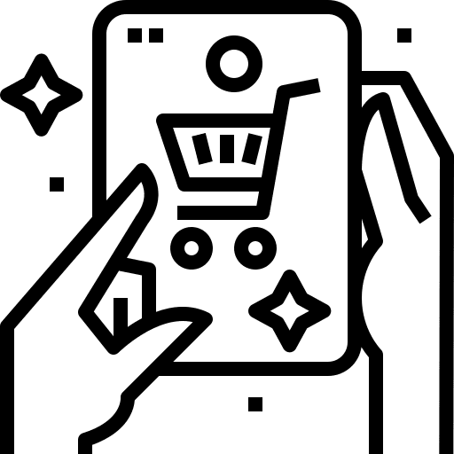 Shopping online mobile phone shopping cart phone icon