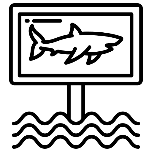 Warning sign shark security alert icon