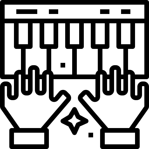 Piano electronics music music and multimedia icon