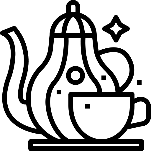 Tea time coffee pot tea cup tea icon