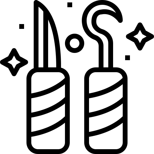 Wood carving tools chisel wood icon