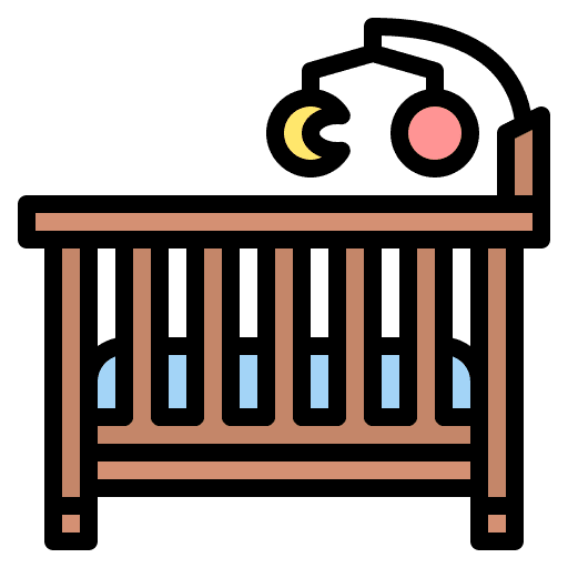 Baby bed baby crib basinet cradle icon